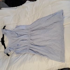 JCREW Light blue and white striped cotton dress